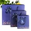 Suministro de Exquisitas Bolsas de Regalo, Bolsas de Regalo con Fondo Azul Oscuro y Lunares, Bolsas de Papel, Bolsos de Mano para Joyería, Bolsas para Regalos de Retorno