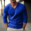 Ropa de punto para hombre de Europa y América, nueva para otoño e invierno, cuello en V, ajustada, fina, de manga larga, suéter para hombre, camisa base