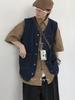 Chaleco vaquero japonés vintage con múltiples bolsillos para herramientas para hombre y mujer, nuevo casual sin mangas, top apilado, abrigo suelto y moderno
