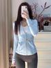 Ropa de Yoga de Alta Calidad con Tejido Cepillado, Cuello Alto, Mangas Largas y Cintura Ajustada, Combinada con una Chaqueta Deportiva para Correr de Ajuste Delgado y Amigable con la Piel