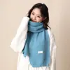 Bufanda con esquema de colores estilo Melard, Bufanda de lana de color liso para estudiantes, Estilo nuevo para niñas, Cálida y engrosada con etiquetas