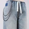 Cadena de Cintura Metálica Multicapa Hip-Hop Europeo y Americano, Cadena Retorcida de Color Negro Pistola Moderna y Única, Cadena Versátil para Jeans