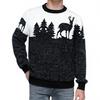 Amazon Temu Suéter de Mohair para Hombre Tejido de Punto Tejido de Punto Ciervo de Navidad Bloques de Color Cuello Redondo Suéter Camiseta Base