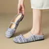 Pantuflas de Mujer Talla Grande para Usar al Aire Libre, Nuevos Zapatos Perezosos Slip-On de Primavera, Pantuflas Perezosas Retro con Punta Cerrada y Lazo, Tacón Semi-Plano