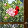 Cbccht138 Pegatina de Vidrio para Esquina de Ventana Floral y de Pájaros Transfronteriza Adhesivo Colorido de Doble Cara Pegatina Decorativa de Flor para Esquina de Vidrio Ultra Transparente