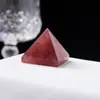 Adornos de Pirámide de Cristal Natural de 3CM Piedra Original Mineral Pulido Estándar Piedra de Energía Torre de Cuatro Lados Adornos de Decoración para el Hogar