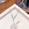 Colar Gota d'Água Mais Vendido no TikTok Joias de Zircônia Natural Corrente para Clavícula Versátil de Luxo Leve Moda Colar Exquisito