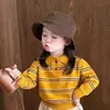 Ropa Infantil Estilo Coreano 2026 Primavera Nueva Moda Tendencia Niños Holgado Versátil Color Sólido Pantalones de Pierna Ancha y Suéter de Punto Rayado Bloque de Color