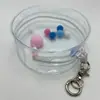 Bolsa de almacenamiento redonda de PVC de 14 cm, bolsa transparente a prueba de polvo para exhibir muñecos de algodón para paseos de bebés, cajas ciegas, directo del fabricante