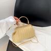 Bolsa de Palha Tecida Elegante Bolsa de Mão para Mulheres Primavera/Verão 2026 Nova Estilosa Elegante Bolsa Transversal para Festa Bolsa Casual