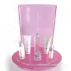 Soporte de Exhibición Acrílico Portátil para Productos de Cuidado de la Piel, Soporte de Exhibición de Belleza, Soporte Pequeño Curvo Termoformable para Cosméticos con Iluminación