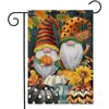 Bandera de Jardín de Elfo de Calabaza y Hoja de Arce de Acción de Gracias Transfronteriza Fondo de Otoño Bandera Decorativa Bandera Colgante para Jardín Exterior
