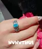 Joyas Glaciar Mojito Encaje Topacio Azul Anillo Alta Costura Banquetes Huevo de Paloma Azul Pendientes de Diamante Brillantes