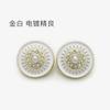 Botones Metálicos Redondos de Girasol con Incrustaciones de Perlas de Aceite y Diamantes Botones Decorativos de Moda para Chaqueta Abrigo Gabardina Abrigo de Piel