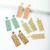 Brinco novo de 2023 Brincos de Feriado de Carnaval Europeu e Americano Letras de Liga de Zinco Diamante Moda Personalizado Joia Transfronteiriça