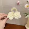 Clip de Flor con Sentido Avanzado para Agarrar el Cabello para Mujer 2024 Nuevo Estilo Clip para Agarrar el Cabello Suave Semirrecogido Clip de Tiburón para el Cabello de la Cabeza