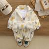 Moda Ropa de Otoño para Niños 2025 Nuevo Conjunto Elegante de Chaqueta con Cremallera para Niños Pequeños de 1 a 3 Años, Conjunto Trendy de Tres Piezas para Otoño