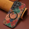 Funda de teléfono compatible con carga inalámbrica para Samsung S26Ultra, Tapa trasera de madera suave para Samsung S25 con patrón irregular