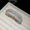 Pulsera abierta de circonita cúbica redonda en tonos fríos, estilo coreano, un diseño versátil y único, una pieza de joyería ligera y lujosa