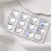 Fábrica direta fundo plano em forma de furo duplo mão costura fivela poligonal vidro strass vestido acessórios vestido de noiva