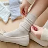 Nuevos Populares Calcetines Holgados Estilo Ballet Color Sólido con Patrón de Diamantes para Mujer, Calcetines Finos Transpirables Sin Costuras a Media Pantorrilla en Múltiples Colores 2026