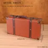 Maleta vintage de couro PU com estrutura de madeira, um conjunto de caixas de armazenamento, usada para vitrines de lojas, adereços de fotografia e fins decorativos