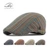 Sombrero de Estilo Étnico para Mujer Primavera y Verano Nueva Llegada Boina Rayada Gorra Casual Retro Británica Gorra Delantera Tendencia para Hombre