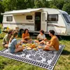 Fábrica de Origem Exportação Clássico Preto e Branco Floral Tapete para Trailer Camping Outdoor, Tapete de Piscina Ecológico e Resistente ao Desgaste