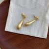 Pendientes de Gota de Agua Solidificada Retro Franceses para Mujer Diseño de Nicho Elegantes de Gama Alta Modernos Simples Cortos para Otoño e Invierno