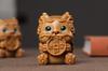 Enfeites de gatinho de sândalo verde, rato fofo, tigre de madeira, peça de brinquedo, presente de aniversário, chaveiro esculpido