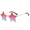 Moda transfronteriza gafas de sol sin montura de estrella de cinco puntas AliExpress gafas de sol navideñas modernas y divertidas gafas punk personalizadas