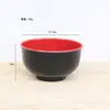 Venta Directa de Fábrica Tazón para Fideos de Dos Colores Rojo y Negro Melamina Melamina Melamina Imitación Porcelana Tazón para Arroz y Sopa Tienda de 2 Yenes Lote Especial