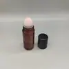 Frasco de Vidro para Óleo Essencial 30ml Frasco com Rolo Bola de Cristal Rosa Bola Rolante 50ml Frasco Sub-Frasco Marrom Frasco com Rolo de Óleo de Rícino