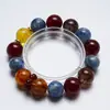 [Cuentas Rojas Ola Roja] Cristal Natural Oro Negro Flor Amarilla Super Pegamento Pulsera para Mujer La Más Fácil de Combinar Pulsera de Regalo al por Mayor