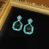 Cobre Chapado Occidental Medio Antiguo 18 Oro Vintage Viejo con Diseño de Esmalte Azul Lago con Azúcar Verde Rin