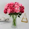 Rosas Artificiales de Terciopelo para Decoraciones de Boda, Flores Falsas, Rosas Búlgaras Transfronterizas, Flores Artificiales para el Día de San Valentín al por Mayor