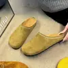 Sapatos Femininos Plus Size 41-43 Bordado Retrô Bico Fechado Mule Feminino 2026 Novo Plano Slip-on Sapatos Birkenstock 42