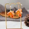 1 Par de Brincos de Meia de Natal Boneco de Neve de Resina Árvore de Natal Brincos Homem de Gengibre Decoração Atacado Transfronteiriço