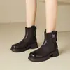 Botines Gruesos de Forro Polar con Patrón de Agarre de Mano Zhr para Mujer 2025 Invierno Nuevo Estilo Botas Ligeras de Estilo Británico