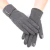 Guantes cálidos de otoño e invierno para mujer, guantes de montar de terciopelo con lazo para mujer, guantes de terciopelo para pantalla táctil de invierno.