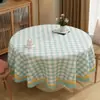Toalha de Mesa Redonda Avançada Sem Lavagem À Prova de Óleo Impermeável Anti-Manchas Toalha de Mesa para Sala de Jantar Toalha de Mesa Redonda Tapete de Mesa Redondo Doméstico