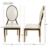 Cadeira de Jantar com Encosto de Metal Atacado Fabricante Hotel Salão de Banquetes Cadeira de Casamento Cadeira de Jantar de Casamento de Aço Inoxidável com Assento de Flor de Lingote
