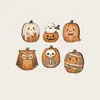 Produtos de madeira, um item popular para vendas transfronteiriças: Decorações de Halloween, artesanato de abóbora de madeira, um conjunto de 6 enfeites de madeira