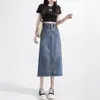Falda Vaquera para Mujer 2026 Primavera/Verano Nueva Cintura Alta Adelgazante Casual Largo Midi Abertura Falda Vaquera