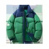 Chaqueta Gruesa de Patchwork y Bloques de Color de Moda para Hombre Chaqueta Acolchada para Adolescentes Parejas Cuello Alto Multicolor Corte Holgado Unisex
