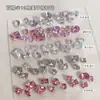 12 Caixas de Joias de Zircônia com Fundo Pontudo para Nail Art Brilho Fundo Coração Quadrado Gordo Ovo de Pombo Longo Formato de Ângulo Reto Diamante Grande