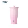 Tyeso Nueva Taishuo Taza de Café Taza Térmica con Popote en Forma de Diamante Taza de Agua para Niñas de Apariencia Elegante Gran Capacidad Taza para Coche
