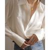 Camisa Blanca Francesa de Alta Gama para Mujer 25 Diseño de Primavera Nicho Chic Camisa de Gasa Top de Tencel