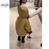 ¡Envía una bufanda! ¡Elfo del Bosque! Ropa Exterior de Lana Estilo Coreano Original para Bebés Niñas, Chaqueta Acolchada y Engrosada