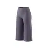 Pantalones de yoga de longitud media para mujer estilo Lulu, de cintura alta, control de abdomen, secado rápido, corte holgado, pantalones capri deportivos para fitness, estilo europeo y americano, pantalones de tejido cepillado